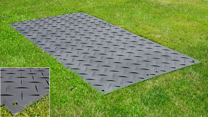 AlturnaMAT Ground Protection Mat, 4 ft W x 8 ft L, Black AM48