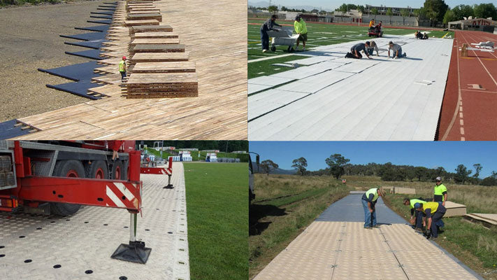 Ground Protection Mat Applications Track and Field Grass, Construction