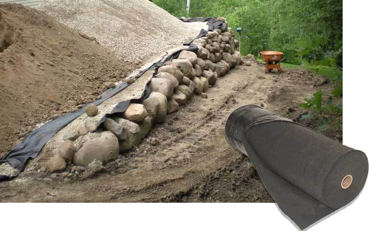 Erosion Geotextile Fabric roll on hillside