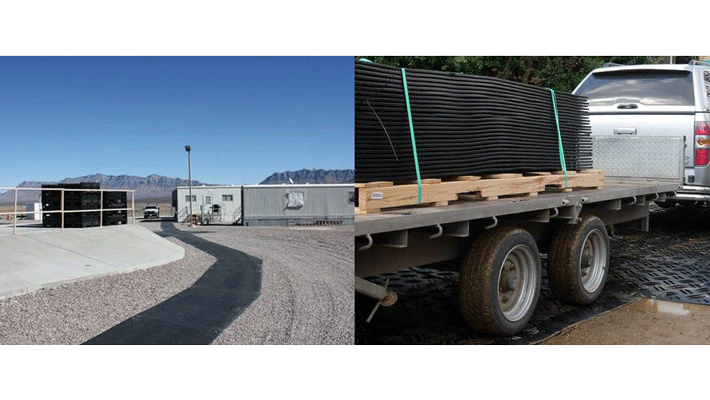 Construction mats being used at jobsite