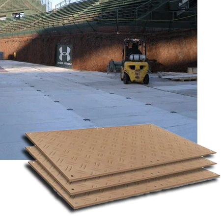 Ground Protection Mats being used for an event space