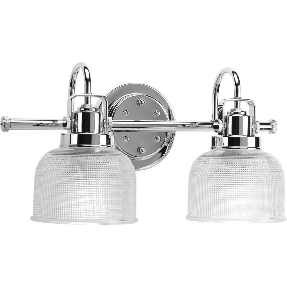 Home Decorators Outlet Vanity Lighting 64 Off Progress Lighting Archie Collection 17 In 2 Light Chrome Bathroom Vanity Light With Glass Shades P2991 15