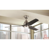 Varuchi 52 in. Integrated LED Indoor Brushed Nickel Ceiling Fan with Light Kit and Remote Control
