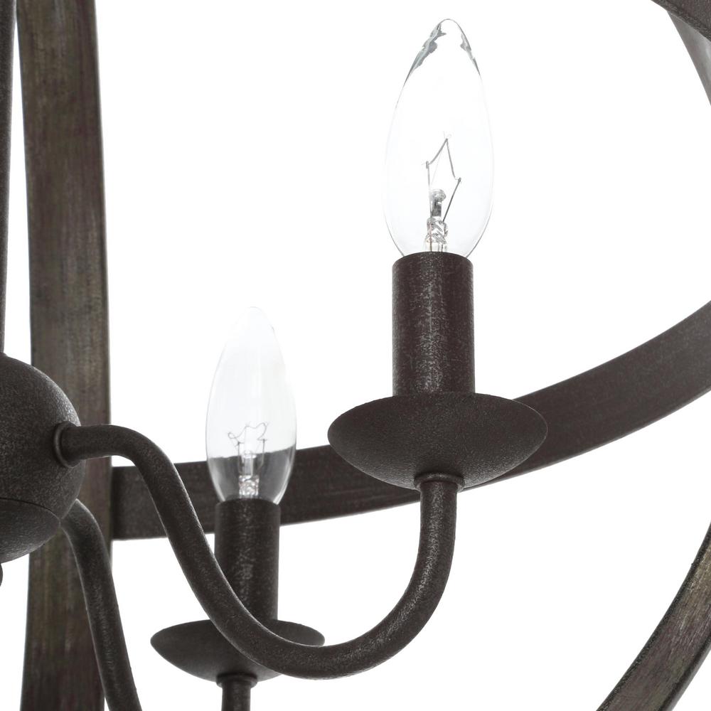 Keowee Collection 19.88 in. 4-Light Artisan Iron Orb Chandelier with ...