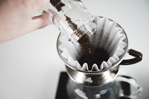 Pour over coffee grinds