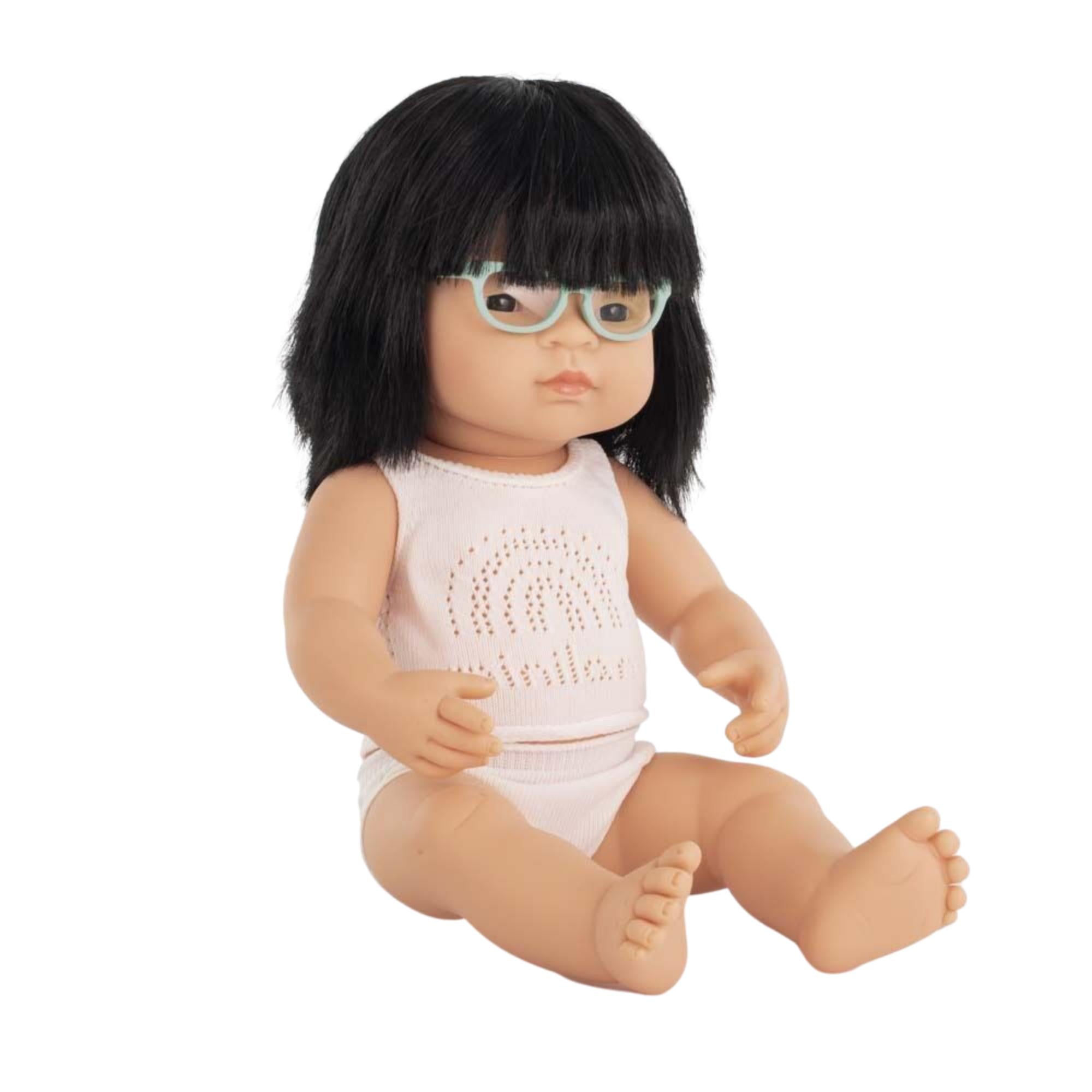Asian Girl with Glasses 38cm Doll by Miniland - Fox and Roo