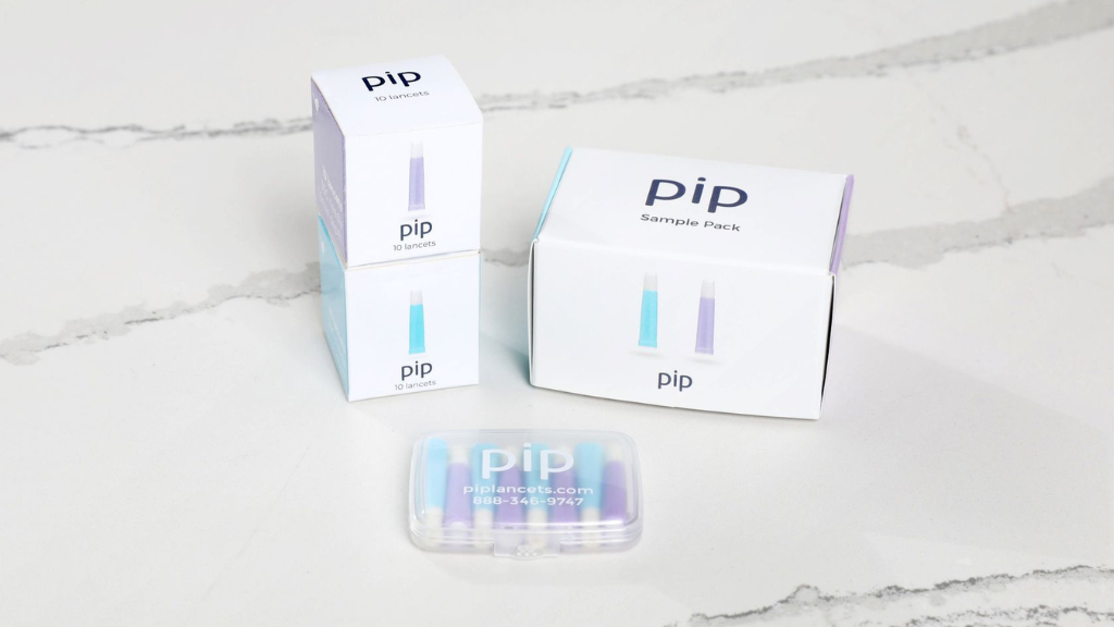 Pip Lancet boxes on counter top