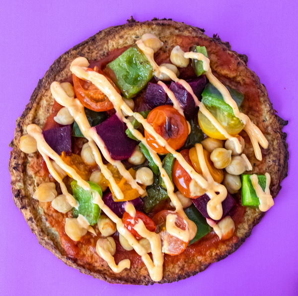 Vegetable Pizza with Spicy Mayo for a Kosher Date Night