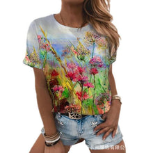 Load image into Gallery viewer, Cat Print Summer Women T Shirt Short Sleeve O-Neck Casual Tops Tee Fashion Ladies Streetwear Plus Size Loose Pullover Tee Shirts