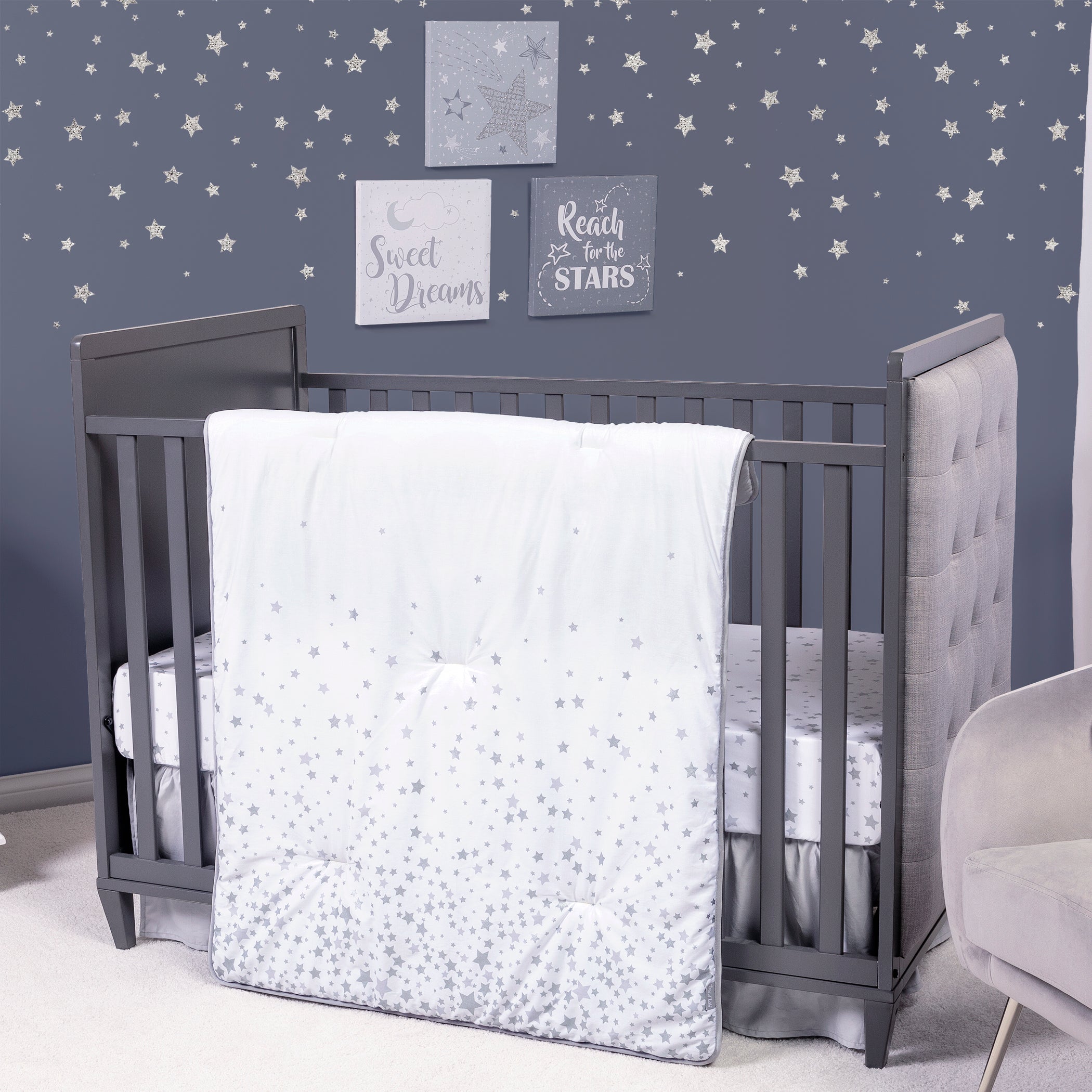 moon and stars nursery bedding