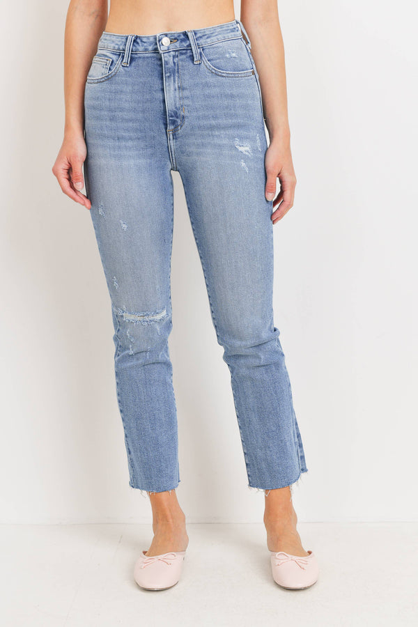 Buy Gia Solid Ankle Length Blue Denim Jeggings from Westside