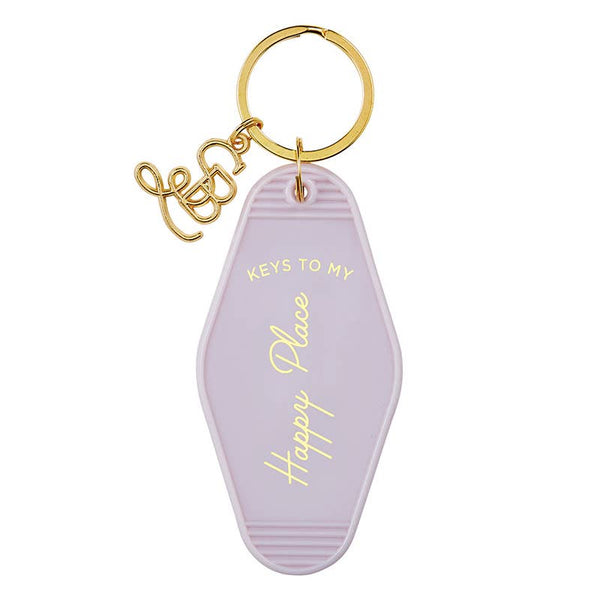 Purple Gold Glitter Initial Keychain – Bloomville Cottage Boutique