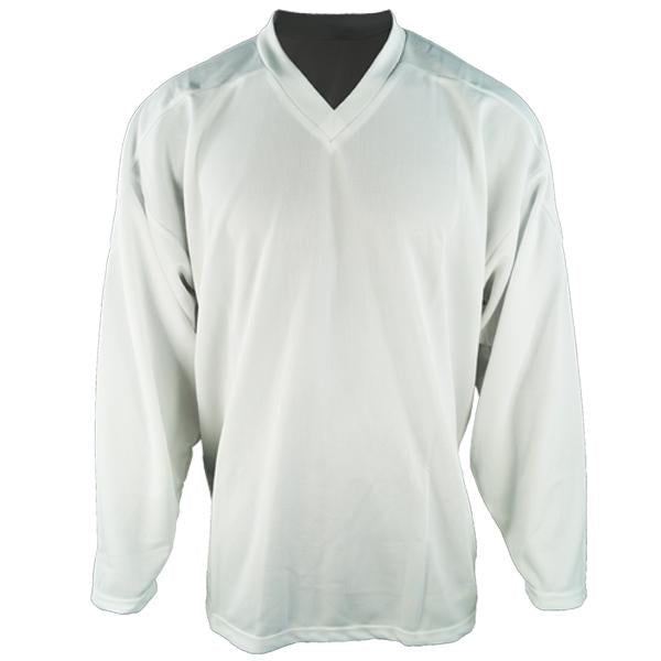 white hockey practice jersey