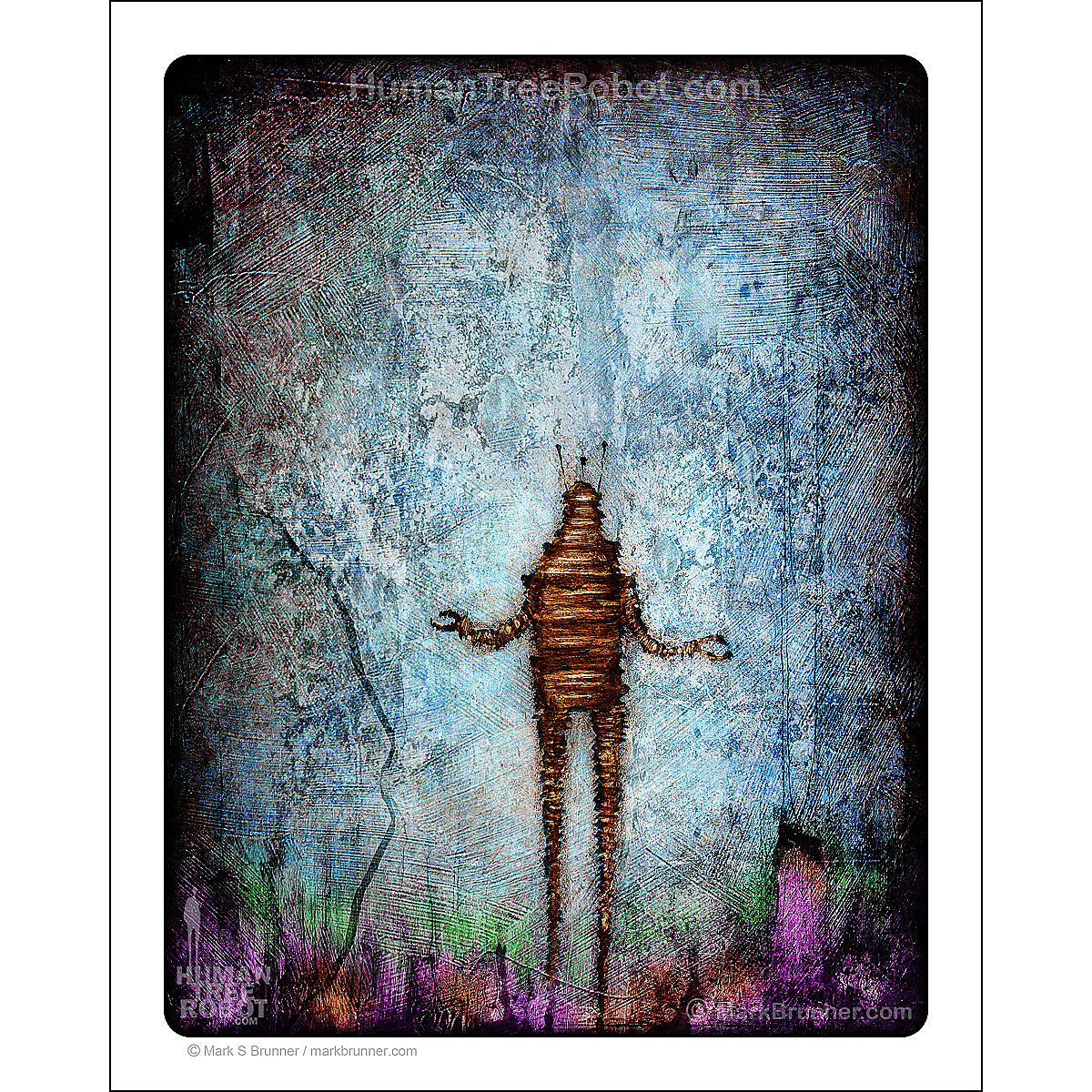 1003 Matte Paper Print 8x10" - Drip Landscape, Robot C 3