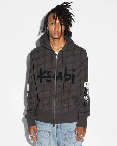 KSUBI 999 ZIP-THRU KASH HIDE FED HOODIE