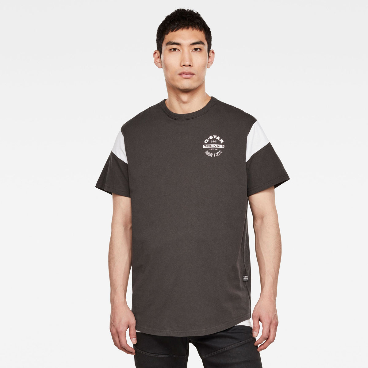 G-STAR Sport Panel Originals Logo GR T-Shirt Mens Apparel – ASPHALT