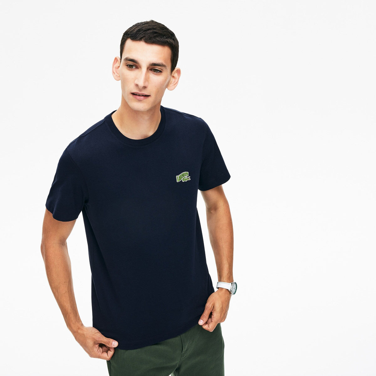 LACOSTE Embroidered Logo Regular Fit T-shirt Mens Apparel – ASPHALT