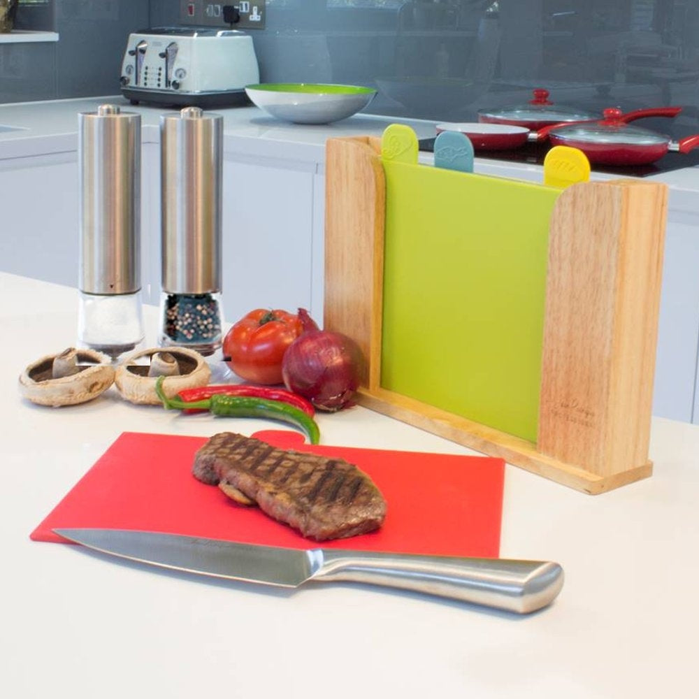 4 Piece Colour  coded Chopping  Boards  Wooden Jean 