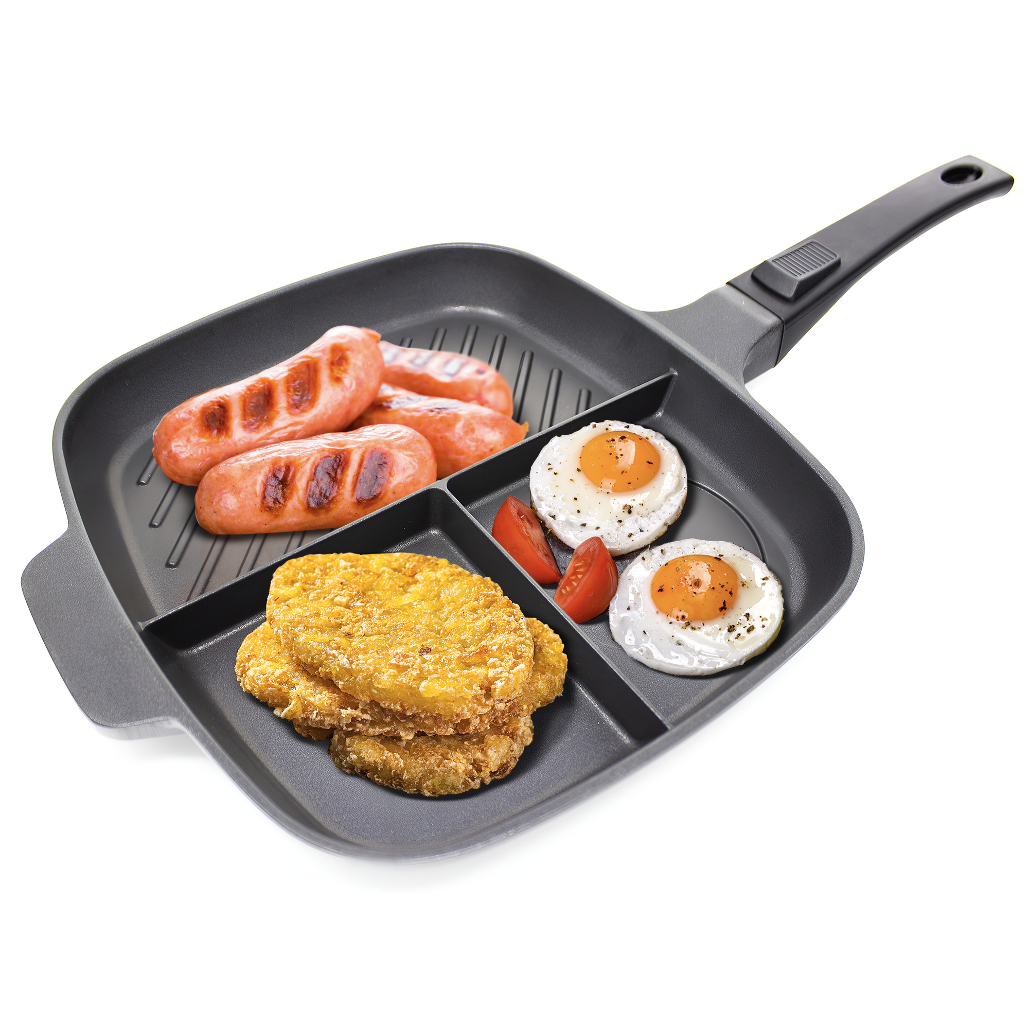 The Whatever Pan - Cast Aluminium Griddle Pan with Glass Lid