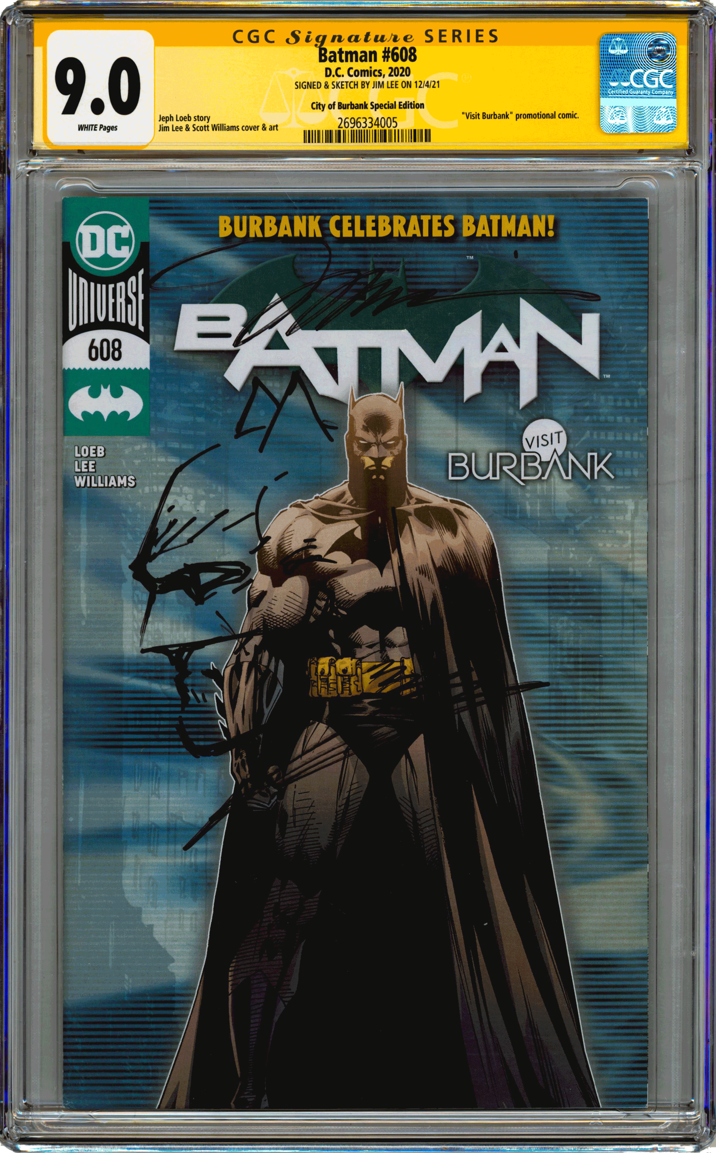 Batman #608  CGC Signed & Sketch By Jim Lee City of Burbank Special –  Torpedo Comics