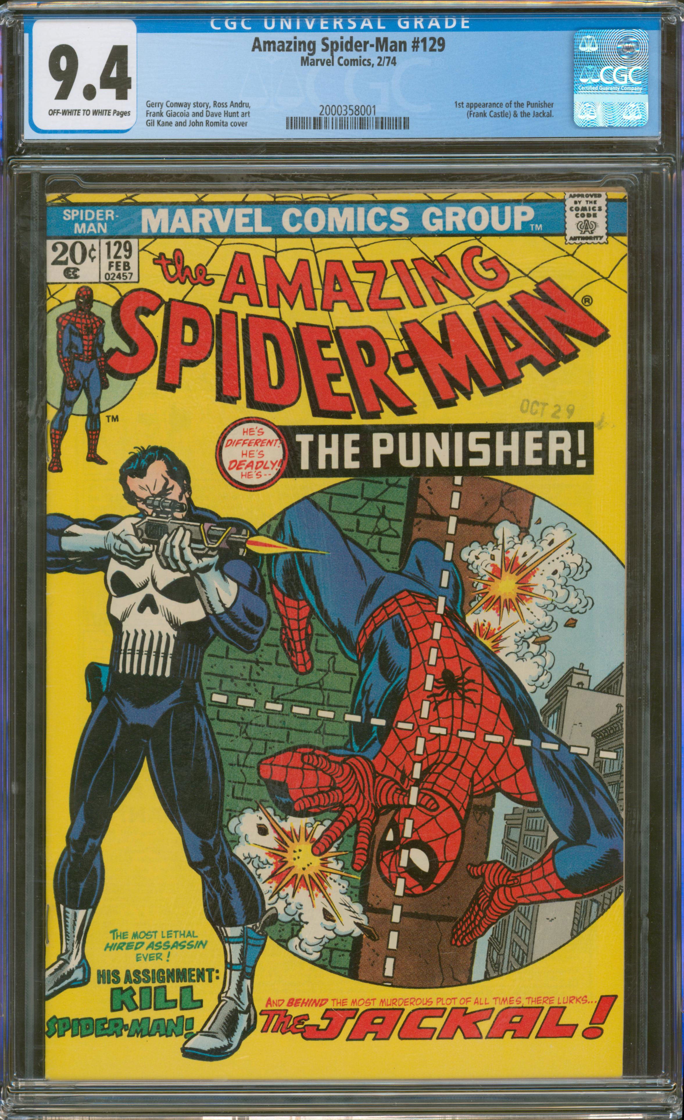 Amazing Spider-Man #129  CGC First Appearance of the Punisher – Torpedo  Comics