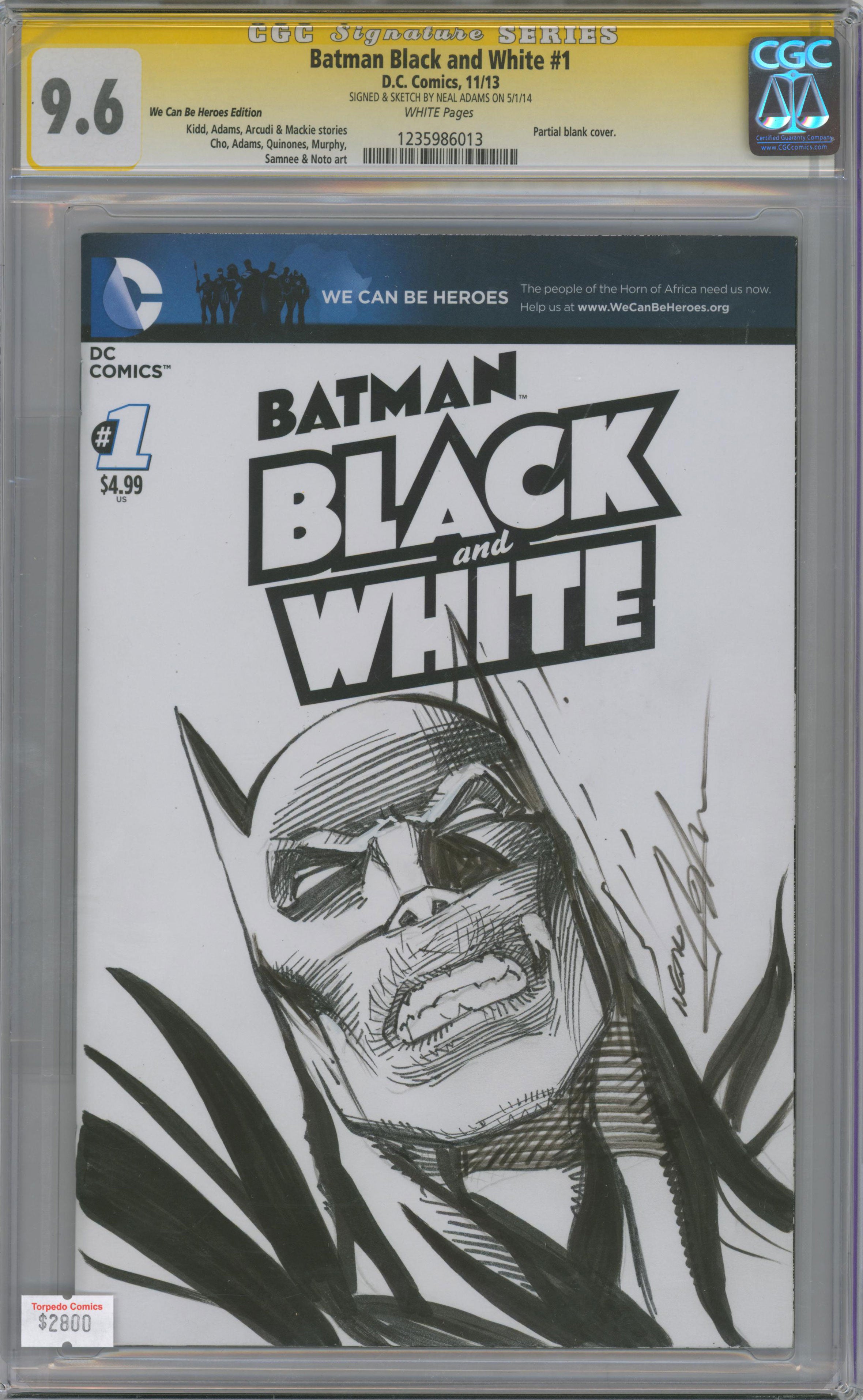 Batman Black & White #1  CGC Signed & Sketch by Neal Adams – Torpedo  Comics