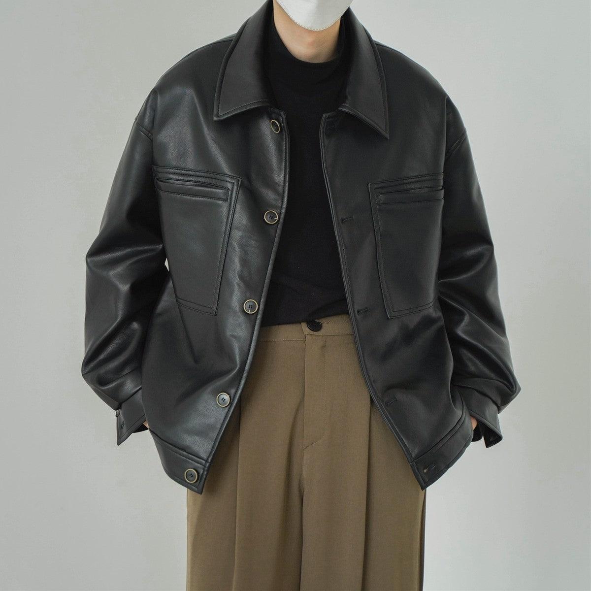 Zhou Retro Soft Faux Leather Jacket