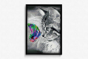 Cats and Colorful Butterfly DIY Diamond Painting Kit