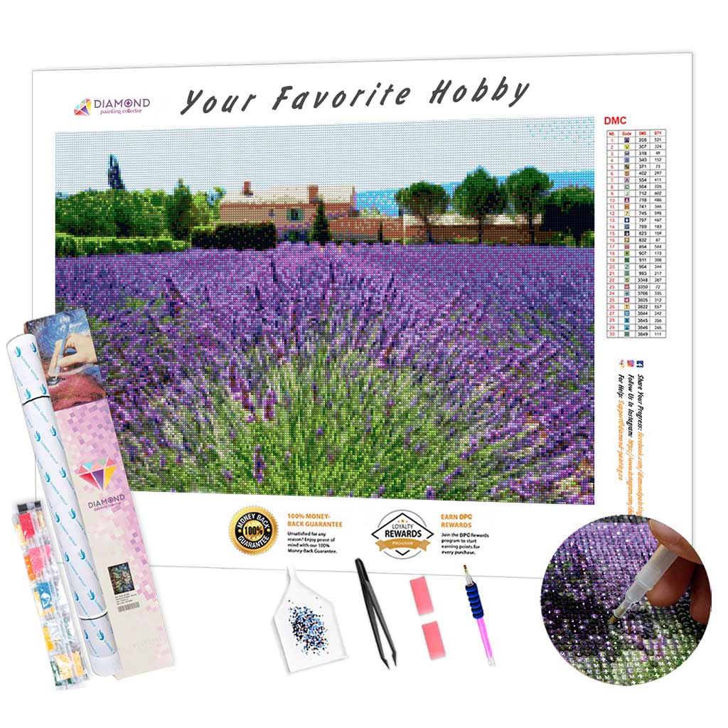 Lavender Field Estate DIY Diamond Painting Kit
