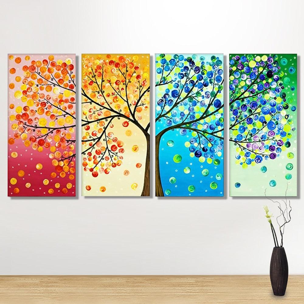 "Colorful Four Seasons 4pcs/set" Diamond Painting Kit