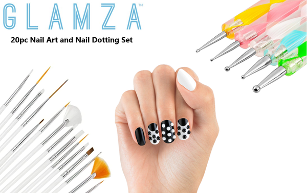 Glamza Nail Art 20pc Dotting & Brush Set 0