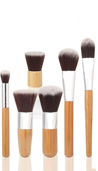 Bamboo Makeup Brush Set - 10pc or 6pc 1