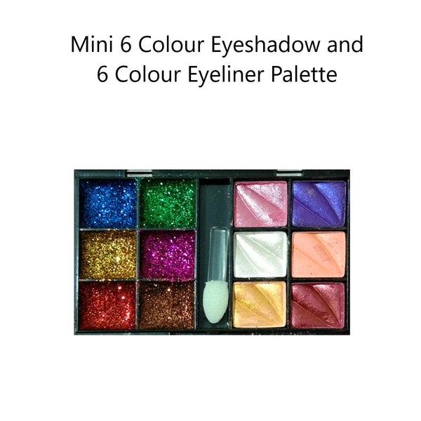 12pc Mini Eyeshadow & Eyeliner Palette Set 0