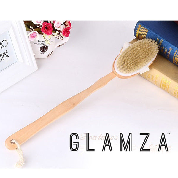 Glamza 2 in 1 Long Handle Bath & Shower Brush & Dry Skin Brush - 2 Options 4