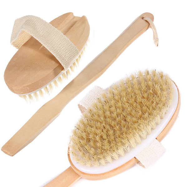 Glamza 2 in 1 Long Handle Bath & Shower Brush & Dry Skin Brush - 2 Options 2