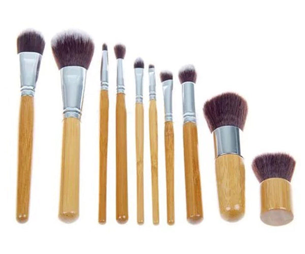 Bamboo Makeup Brush Set - 10pc or 6pc 2