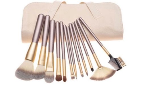 Glamza 12pc Champagne Makeup Brush Set 2