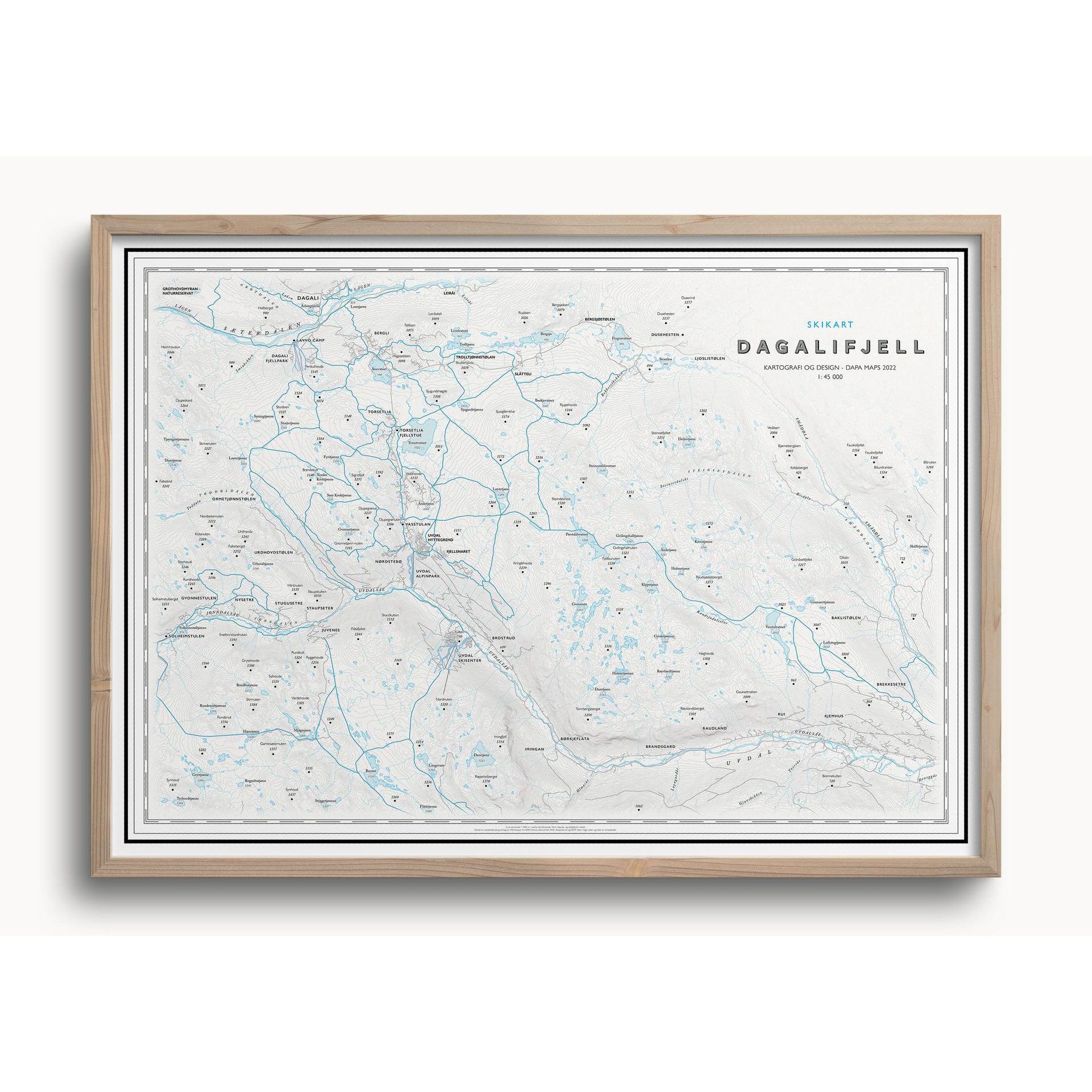 Bilde av Skikart Dagalifjell (50x70 Cm), Med Ramme