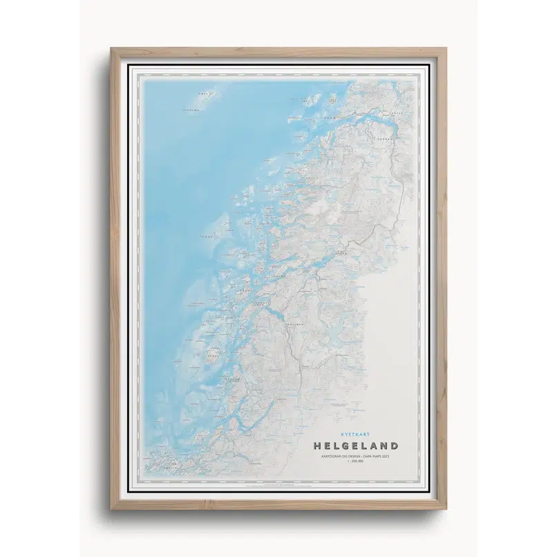Kystkart Helgeland (50x70 cm) - Hyttefeber.no, Uten ramme