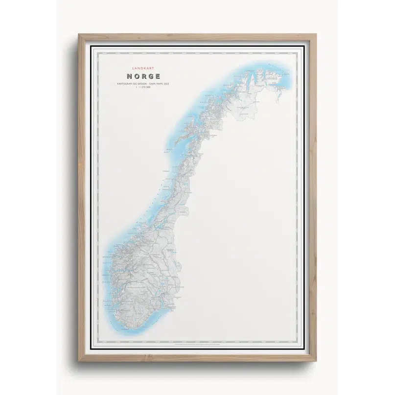 Bilde av Norgeskart (50x70 Cm) - Hyttefeber.no, Uten Ramme