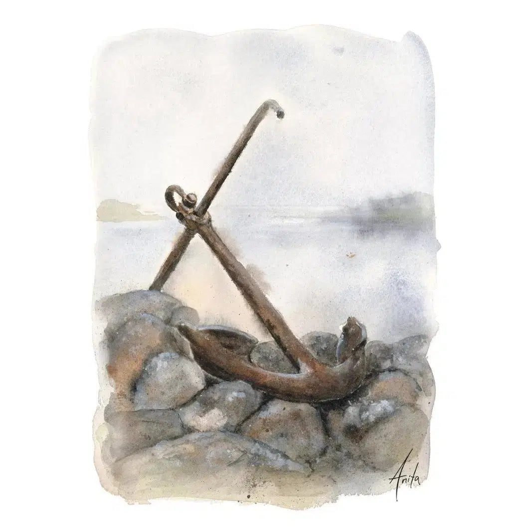 NordicWild Kunsttrykk Anker - 30x40cm - Akvarellpapir