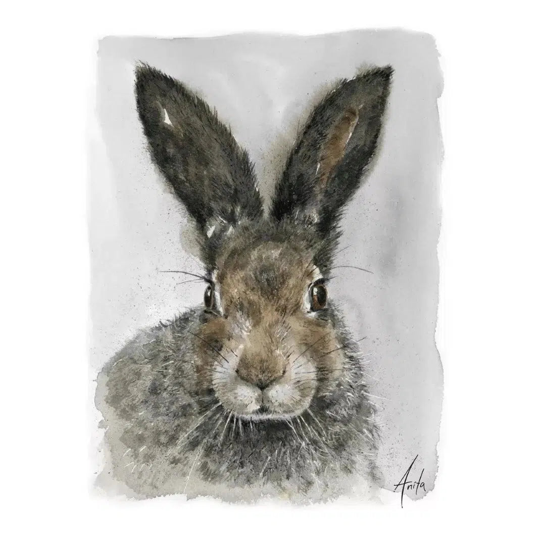 NordicWild Kunsttrykk Hare - 30x40cm - Akvarellpapir