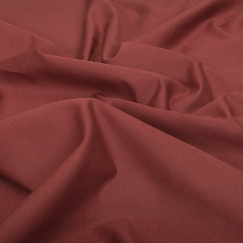 Wine Red Linen Blend Fabric
