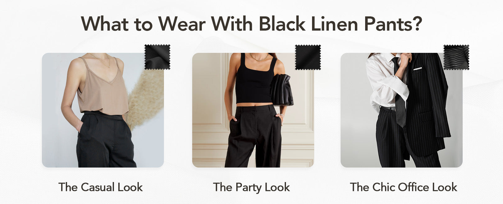 What to Wear With Black Linen Pants : Here is how to style your black linen pants including Elegant, Party, chic office look