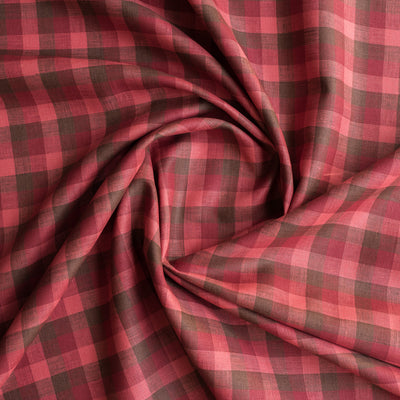 Cherry Check 100% Linen Fabric