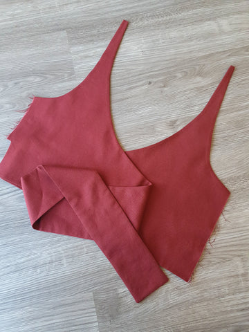 Back bodice ready to be attached to the front