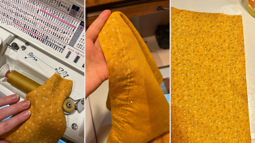making a  linen skirt with Yellow Golden Linen fabric and sewing pattern