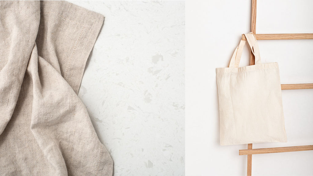 Eco-Friendly Tote Bags with linen remantat fabrics