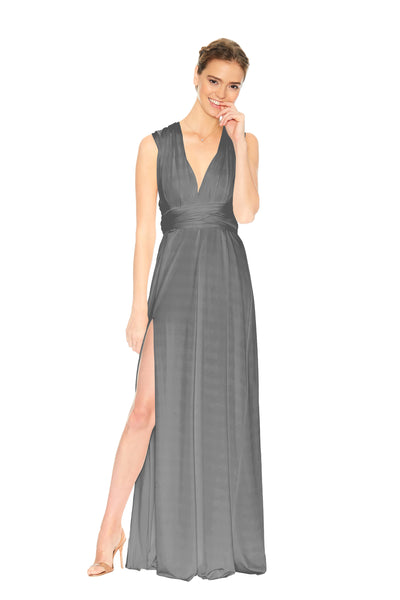 grey velvet gown