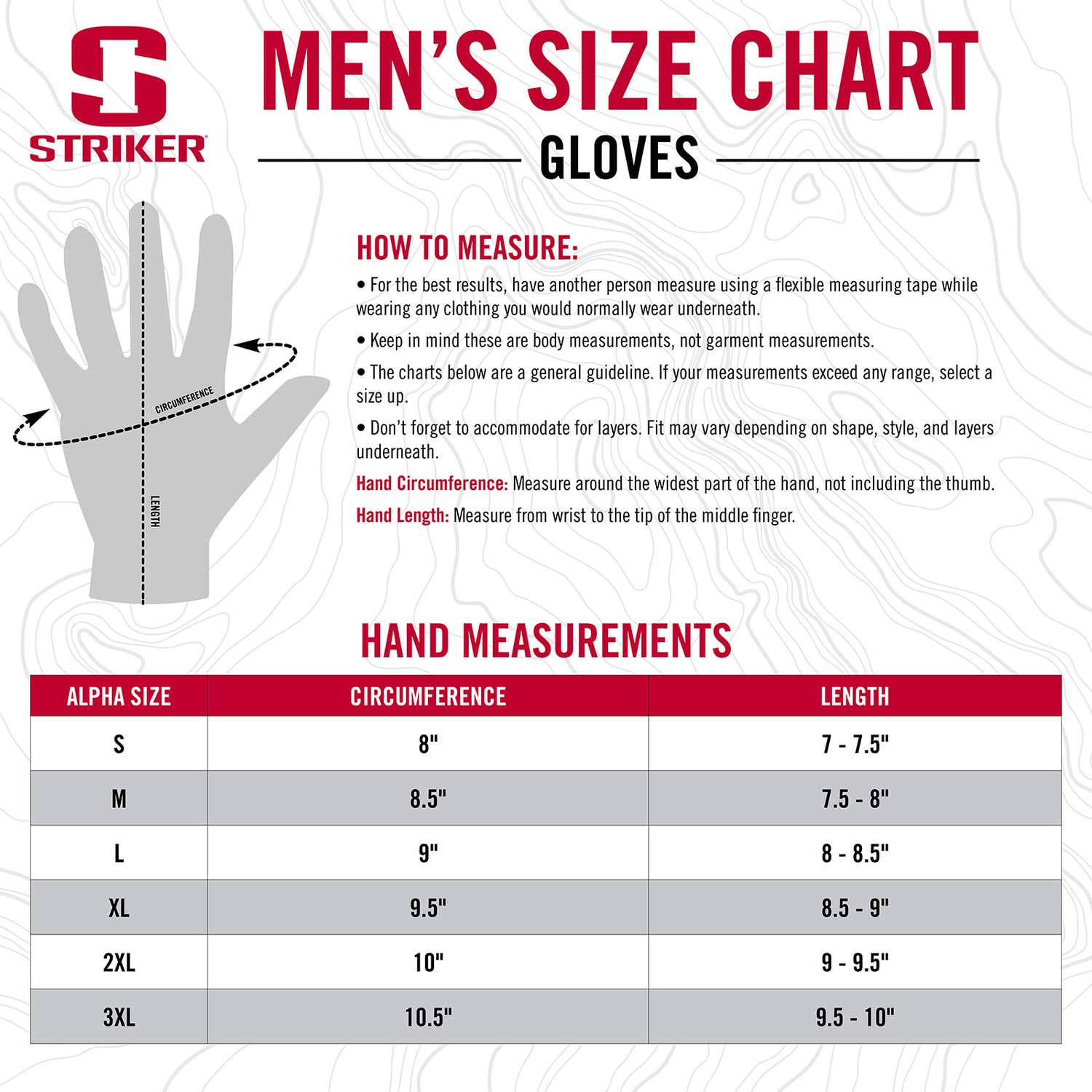 Striker Brands | Size Charts